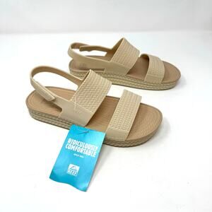 NEW Reef Water Vista Sandals Womens 7 Quiet Storm Neutral Slingback Platform
